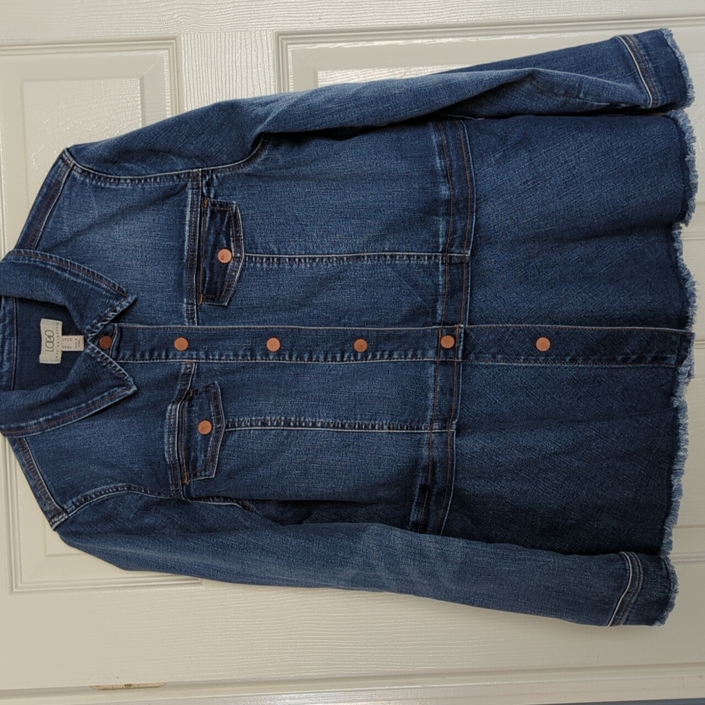 LOGO Peplum jean jacket